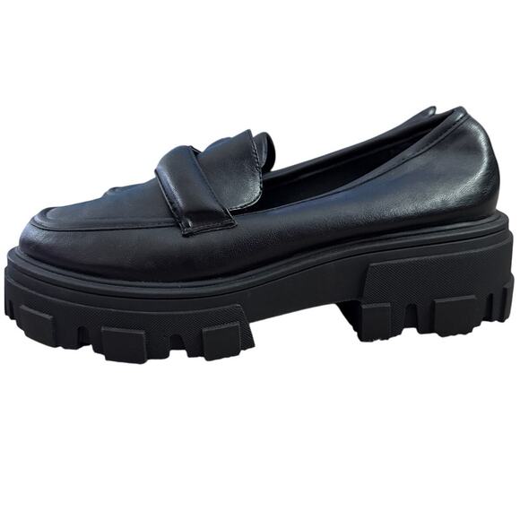 ASOS DESIGN Wide Fit Movable Padded Chunky Loafers in Black Size 11W - Picture 10 of 10